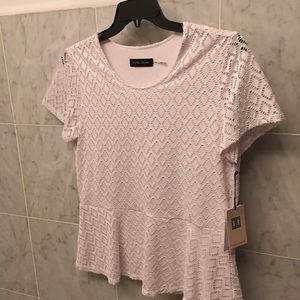 New Ivanka trump white peplum top large